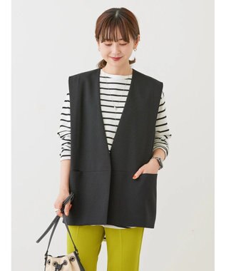 AMERICAN HOLIC 丈違いニュアンスベスト Black