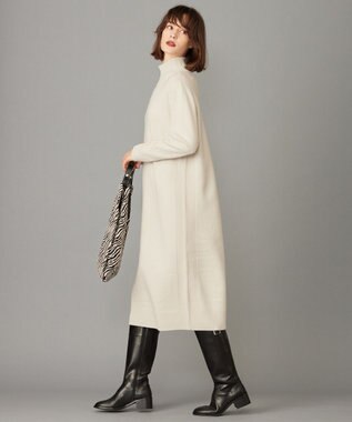 ICB 【WEB限定カラーあり・洗える】 ソフトカシミヤミックス ハイネックワンピース トープ系