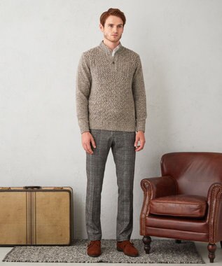 JOSEPH ABBOUD 【ストレッチ】フランネルジャージ パンツ ダークブラウン系4