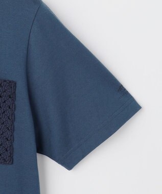 JOSEPH ABBOUD MOUNTAIN 【ゆったり】プレーティング天竺ポケットアウトドア Tシャツ ネイビー系