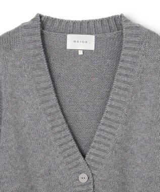 BEIGE， 【洗える】CHESTER / フェイクファーVネックカーディガン Md.Gray