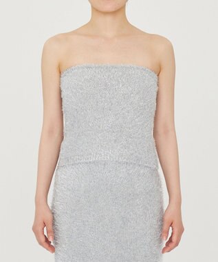 uncrave ラメ シャギー ニット バンドゥ（uncrave STANDARD） シルバー×ライトグレー