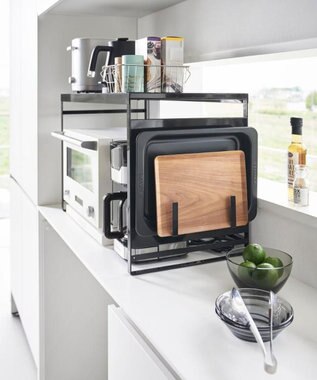 tower スチールパネル付きレンジラック タワー W75 ブラック ブラック