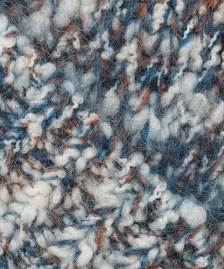 自由区 カラーミックスツイード クロップドニット ブルー系8