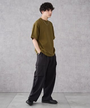 WEGO 【ユニセックス着用アイテム/綿100%/SMLXLサイズ展開】シルキーリッチヘビーコットンT カーキ