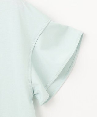 組曲 【洗える】シルケットポンチ フリルスリーブ カットソー スモーキーグリーン系