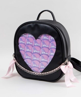 WEGO 【痛バ＆推し活グッズ】ハートウィンドウ痛リュック ブラック