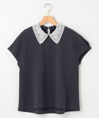 組曲 S 【2WAY】レース襟フレンチテリー カットソー スレートグレー系