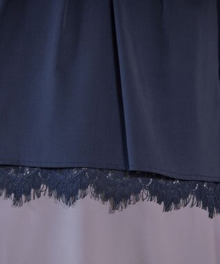 Tiaclasse 【洗える】レースコンビチュニックブラウス ネイビー