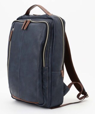 UNBILLION Otias アンティーク仕上げタイプ合皮スクエアバックパック ブルー