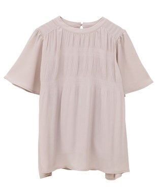 earth music&ecology マジョリカプリーツ半袖ブラウス Pink Beige