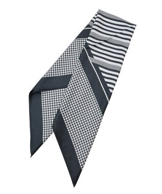 Green Parks ７０ｃｍ　幾何学柄スカーフ Black