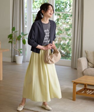 ANY L 半袖ロゴＴシャツ チャコール[ロゴプリント]