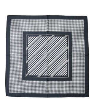 Green Parks ７０ｃｍ　幾何学柄スカーフ Black