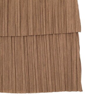 earth music&ecology プリーツレイヤードライクスカート Brown