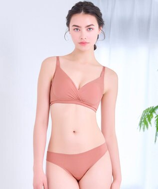 BRADELIS New York 【BRADELIS Me / ノンワイヤー・バストアップ】Perfumyブラ23S1 綿混素材で肌当たりの優しい補正ブラジャー バストにフィットしてラインが響きにくい テラコッタ