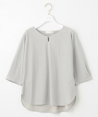 ANY SIS S 【洗える】シルケットストライプドルマン カットソー ミントストライプ