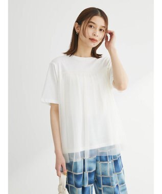 Green Parks プリーツチュールドッキングプルオーバー Off White