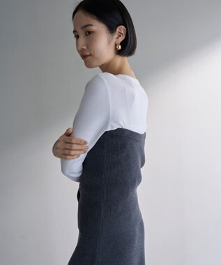 UNFILO コットンカシミヤ クルーネックカットソー オフ