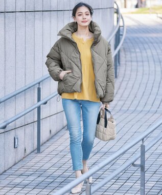 Tiaclasse 【洗える】リブ切り替えフレアニットトップス イエロー