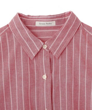 Green Parks 綿麻混シャツ Red