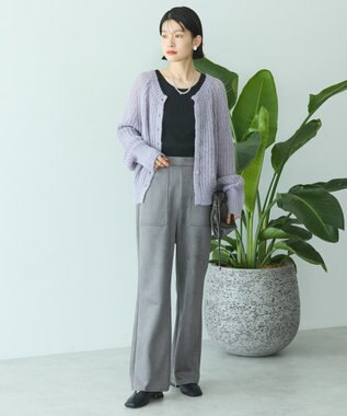 AMERICAN HOLIC 【2WAY】モヘヤ風甘編みカーディガン Lavender