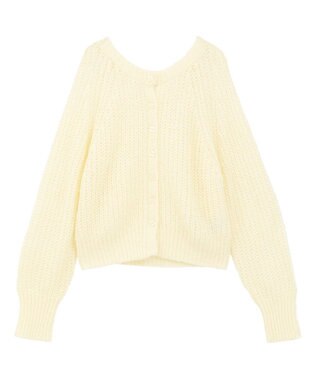 AMERICAN HOLIC 【2WAY】モヘヤ風甘編みカーディガン Ivory