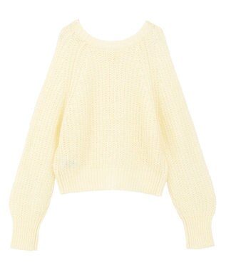 AMERICAN HOLIC 【2WAY】モヘヤ風甘編みカーディガン Ivory