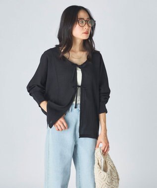 OP／FILA 【Ocean Pacific】水陸両用リボンカーディガン ブラック