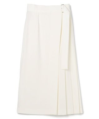 BEIGE， 【セットアップ対応・洗える・BAILA 11月号掲載】ZEPHYR / ウールライクアシンメトリープリーツスカート Ecru
