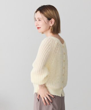 AMERICAN HOLIC 【2WAY】モヘヤ風甘編みカーディガン Ivory