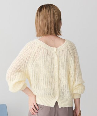 AMERICAN HOLIC 【2WAY】モヘヤ風甘編みカーディガン Ivory