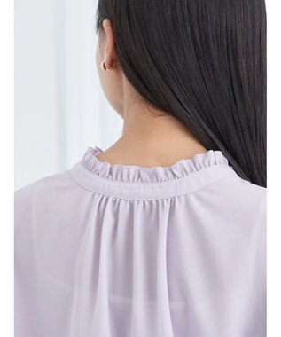 earth music&ecology ２ｗａｙスタンドフリル半袖ブラウス Lavender
