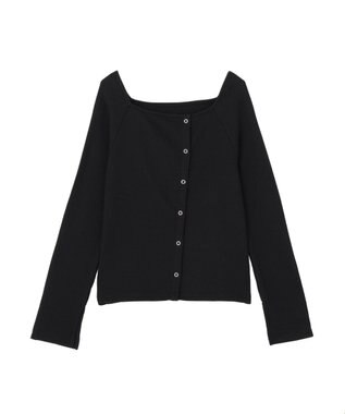 earth music&ecology 【予約】アシメ釦ツイストテレコカットソー ブラック