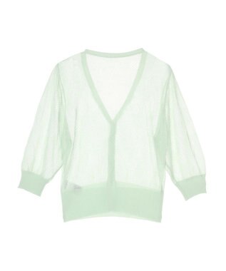 earth music&ecology 花柄シアーカーディガン Mint