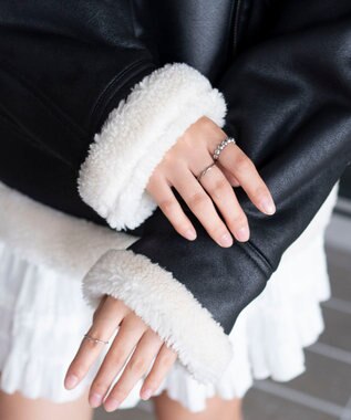 WEGO 【25年秋冬新作】フェイクムートンボアジャケット ブラック