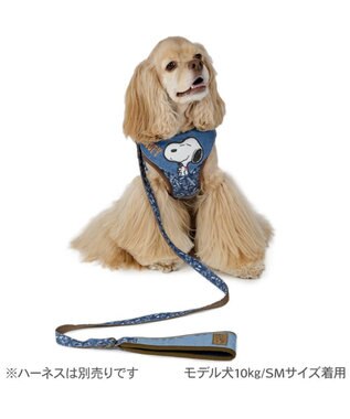 PET PARADISE スヌーピー リード 《デニム風》 ＳＭ 中型犬 ネイビー