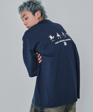 WEGO 【ユニセックス着用ITEM/MLサイズ展開】別注VISIONゴーストスケーターグラフィックT（SS） ブルー