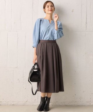 組曲 タックスリーブカルゼ カットソー サックスブルー系