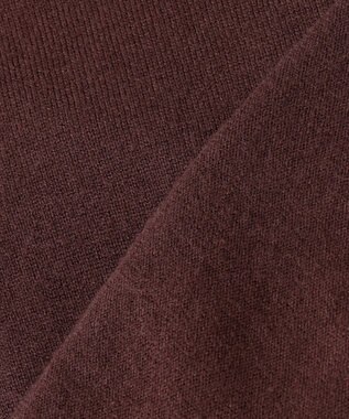 Feroux 【洗える】ラッフルコンビ ニット ダークブラウン系