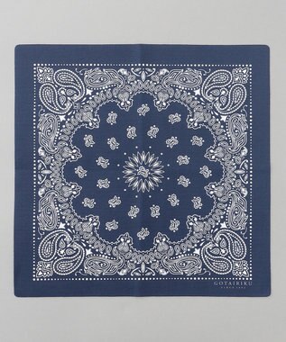 GOTAIRIKU BOX入りでギフトに最適【高機能吸水 / 抗菌防臭加工/シワになりにくい】バンダナハンカチ ネイビー×白ペイズリー