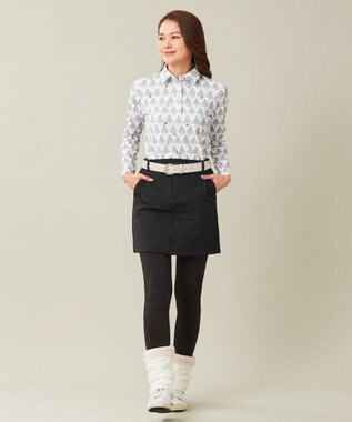 23区GOLF 【WOMEN】【吸湿発熱・ストレッチ】ストレッチ裏フリース レギパン ブラック系