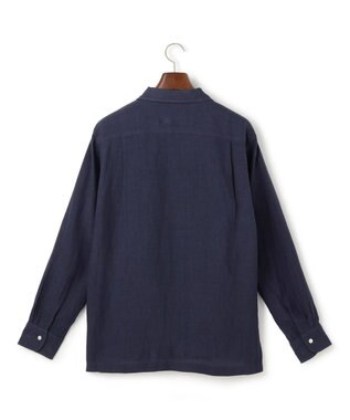 J.PRESS MEN 【LIBECO】リネンオープンカラー シャツ ネイビー系