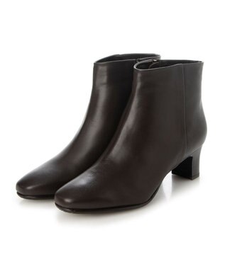 MODE ET JACOMO <D'ICI>ラウンドスクエアトゥショートブーツ ダークブラウン
