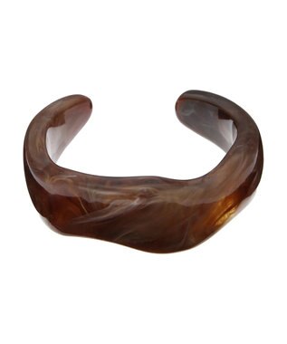 AMERICAN HOLIC ボリュームＣ型マーブルバングル Brown