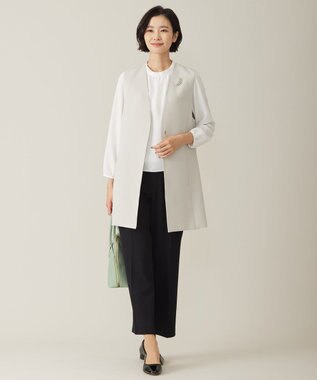 J.PRESS LADIES S プルエラ フリルネック カットソー ホワイト系