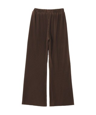 earth music&ecology 【セルフカット可能】カットリブイージーパンツ Brown