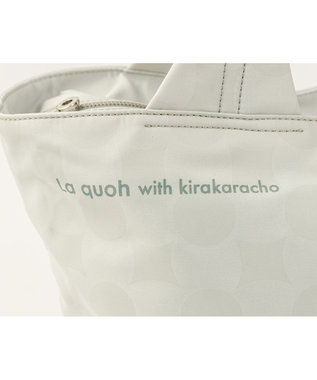 MIYABIYA La quoh with kirakaracho 南蛮七宝ベーシックプリント ミディアムトート 月白(ライトグレー)