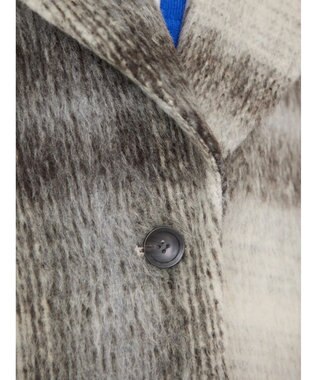 AMERICAN HOLIC チェックコクーンミディコート Check Ivory