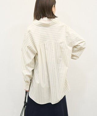 AMERICAN HOLIC 配色レギュラーカラーシャツ Stripe Beige